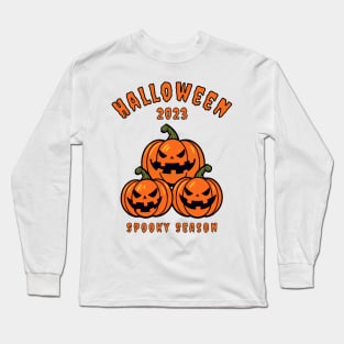 Halloween 2023 Spooky Season Pumpkin Jack O Lantern Festive Design Long Sleeve T-Shirt